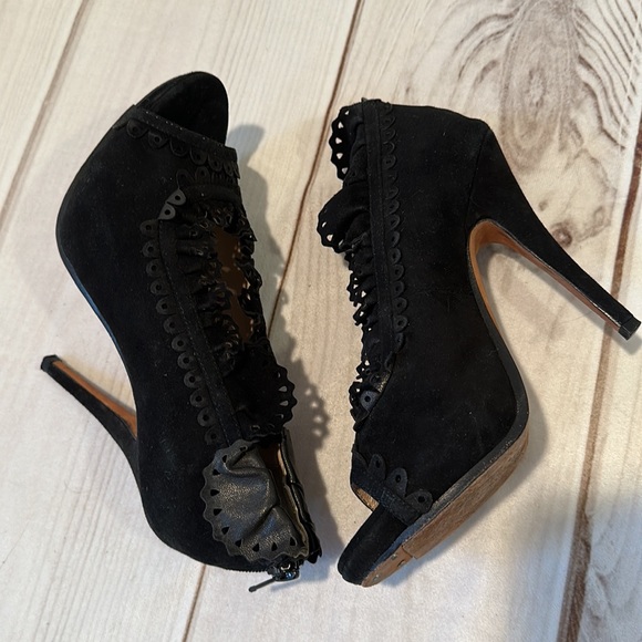 Jean-Michel Cazabat Black Suede High Heels Size 36 - Picture 7 of 8